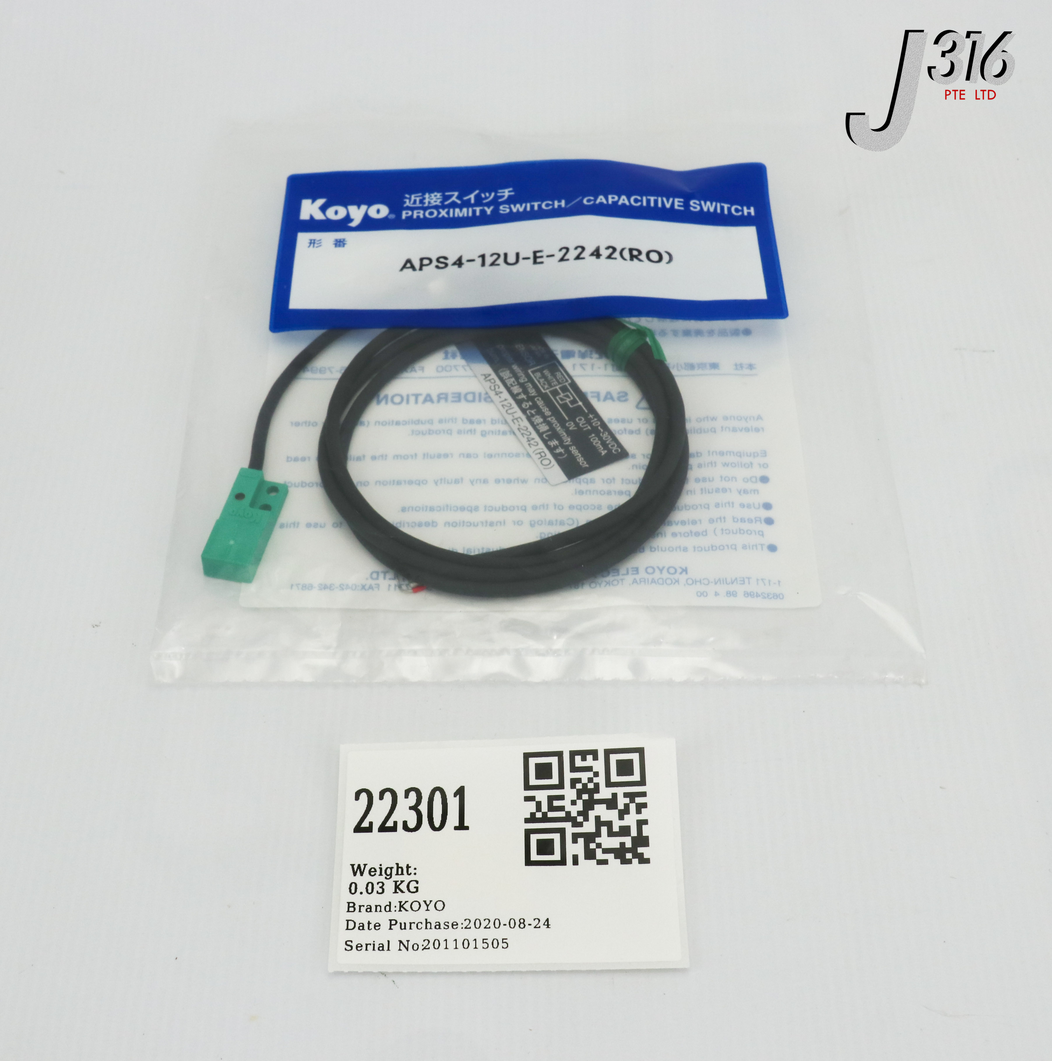 pp-「p」 22301 KOYO PROXIMITY SWITCH/ CAPACITIVE SWITCH (NEW) APS4-12U-E